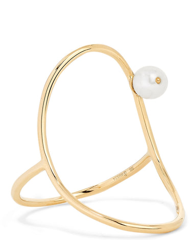 Anissa Kermiche Oval 14 Karat Gold Pearl Ring