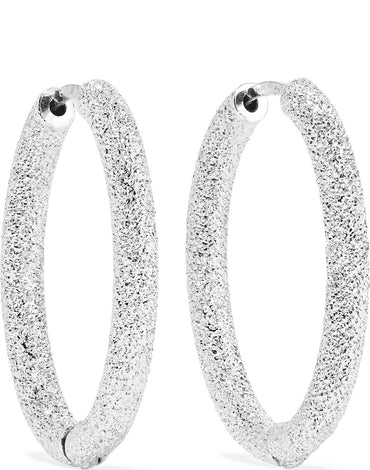 Carolina Bucci Florentine 18 Karat White Gold Hoop Earrings